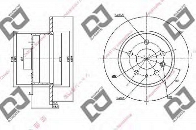 DJ PARTS bd1127 -  Тормозной диск